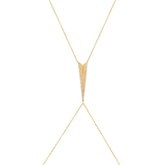 0.43ct 14k Yellow Gold Diamond Body Chain Necklace